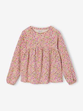 Fille-T-shirt, sous-pull-T-shirt-T-shirt blouse fille imprimé manches longues 