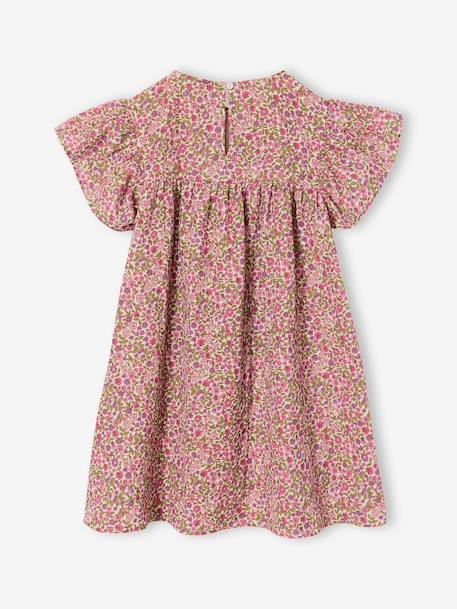 Robe fille en gaze de coton imprimée beige+beige imprimé+rose+rose pâle+vanille - vertbaudet enfant 