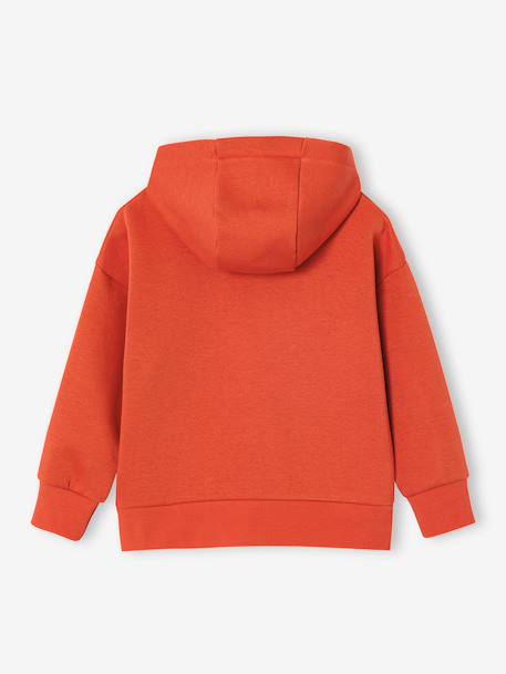 Hoodie with Motif on Chest for Boys, Basics orange+petrol blue - vertbaudet enfant 
