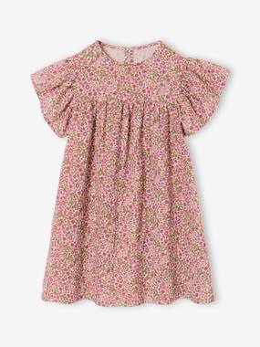 Fille-Robe fille en gaze de coton imprimée