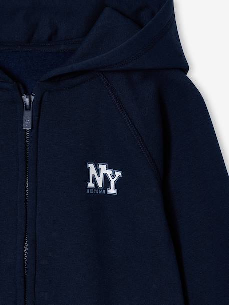 Boys' Basics zipped jacket green+navy blue - vertbaudet enfant 
