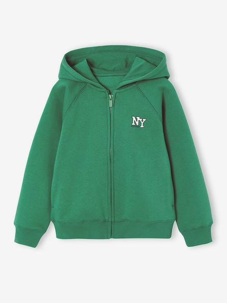 Sweat zippé garçon Basics marine+vert - vertbaudet enfant 