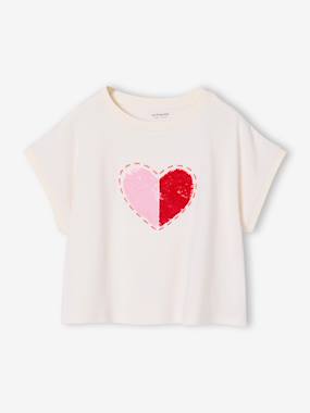 T-shirt fille motifs sequins - vertbaudet enfant Fille-T-shirt fille motifs sequins