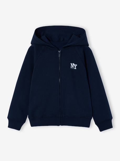 Sweat zippé garçon Basics marine+vert - vertbaudet enfant 