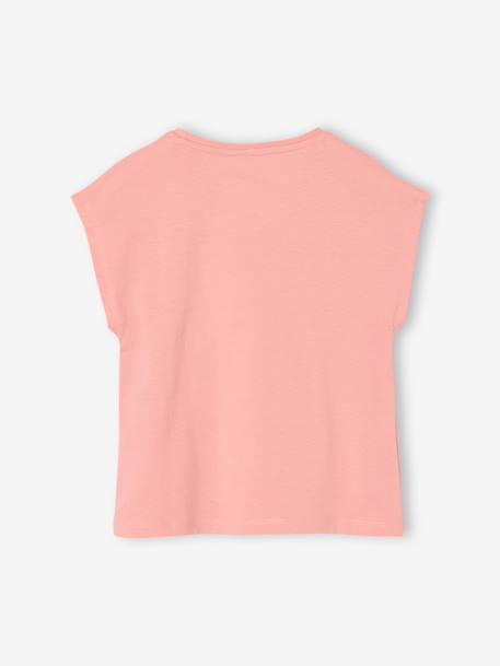 Animal print T-shirt for girls apricot+ecru+grey blue+strawberry - vertbaudet enfant 
