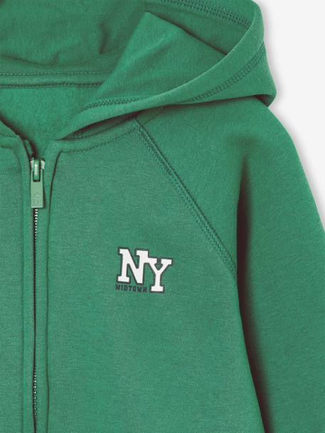 Boys' Basics zipped jacket green+navy blue - vertbaudet enfant 