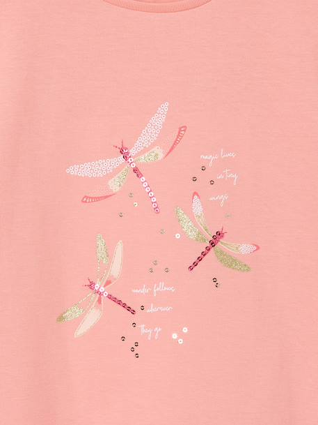 Animal print T-shirt for girls apricot+ecru+grey blue+strawberry - vertbaudet enfant 