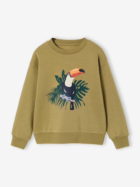 Boys’ Brushed Fleece Sweatshirt night blue+olive - vertbaudet enfant 