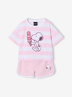 Ensemble fille rayé Snoopy - vertbaudet enfant Fille-T-shirt, sous-pull-T-shirt-Ensemble fille rayé Snoopy