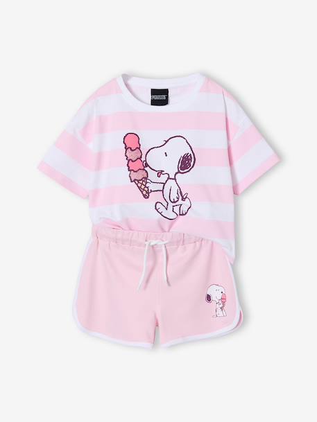 Ensemble fille rayé Snoopy rayé rose - vertbaudet enfant 
