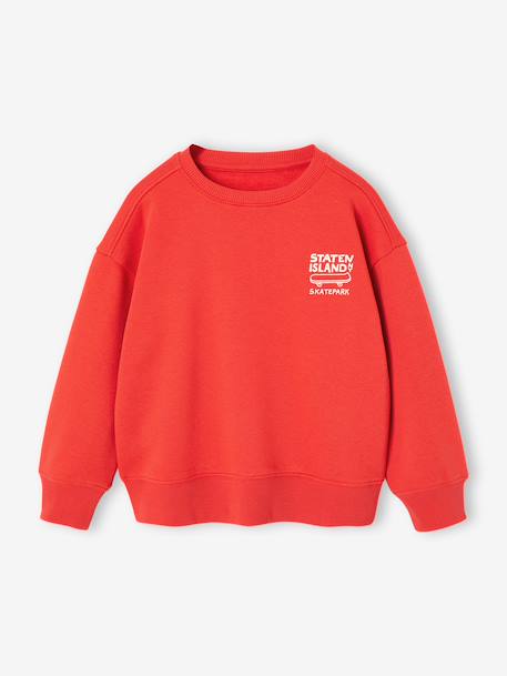 Sweatshirt with Chest Motif for Boys green+pistachio+pomegranate - vertbaudet enfant 