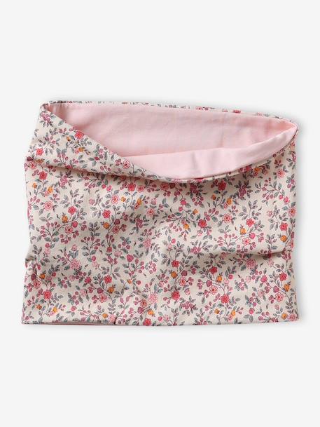 Girl's snood in floral print cotton multicoloured - vertbaudet enfant 