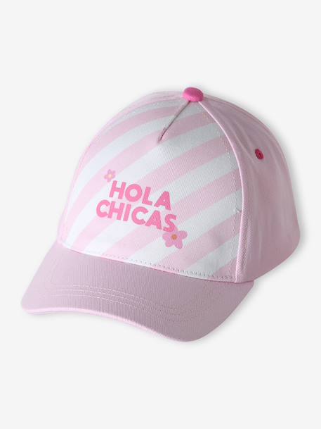 Casquette fille coton 'Hola Chicas' rose - vertbaudet enfant 