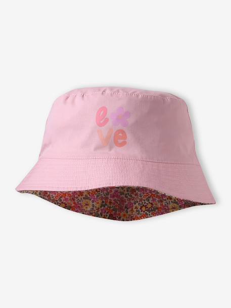 Reversible Bucket Hat for Girls rose - vertbaudet enfant 