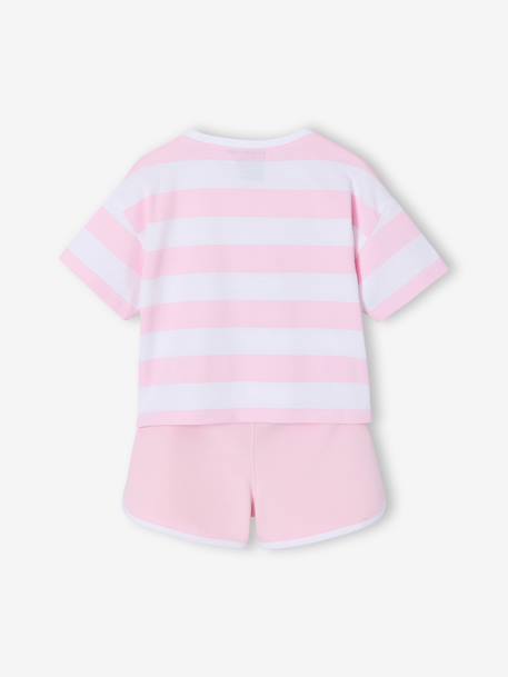 Striped Snoopy Set for Girls striped pink - vertbaudet enfant 