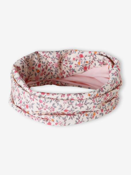 Girl's snood in floral print cotton multicoloured - vertbaudet enfant 