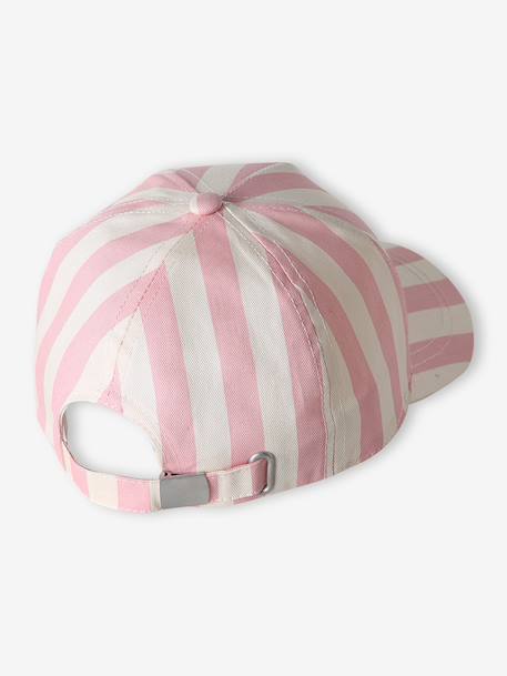 Striped Cotton Cap for Girls rose - vertbaudet enfant 