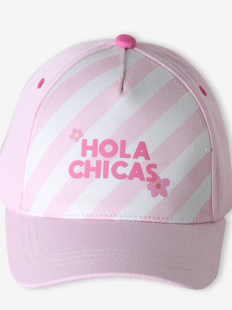 Casquette fille coton 'Hola Chicas' rose - vertbaudet enfant 