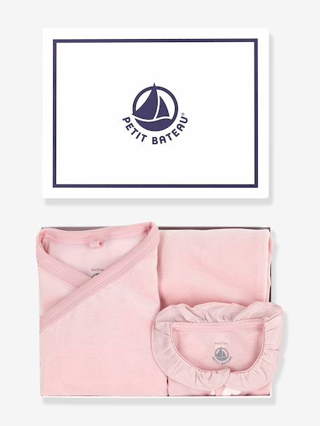 Velvet 3-piece baby set gift box rose - vertbaudet enfant 