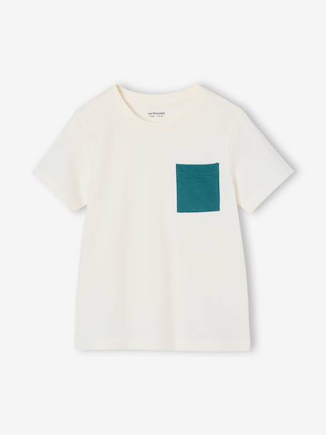 Pack of 3 short-sleeved t-shirts almond green+caramel+navy blue+petrol blue - vertbaudet enfant 