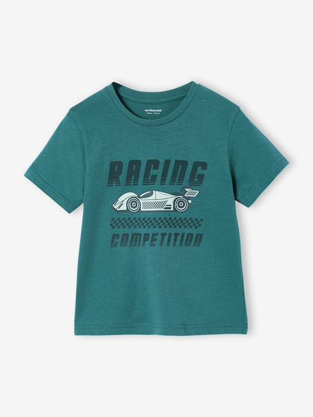 Pack of 3 short-sleeved t-shirts almond green+caramel+navy blue+petrol blue - vertbaudet enfant 