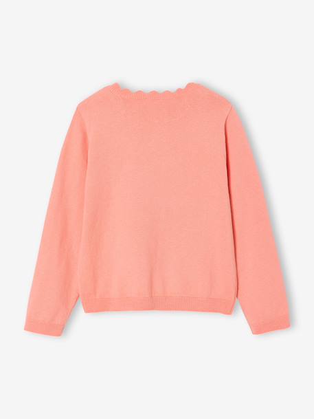 Pull fille personnalisable mandarine+marine+pivoine+vert de gris - vertbaudet enfant 