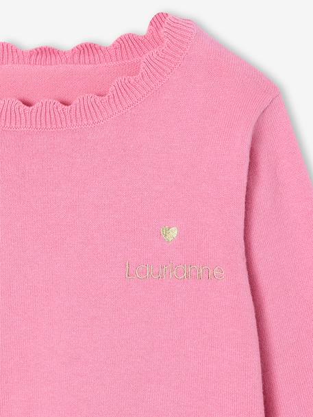 Pull fille personnalisable mandarine+marine+pivoine+vert de gris - vertbaudet enfant 