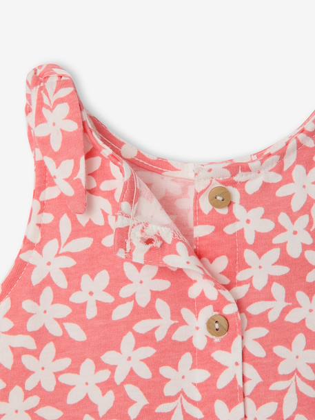 Combinaison bébé fille imprimée bleu imprimé+corail - vertbaudet enfant 