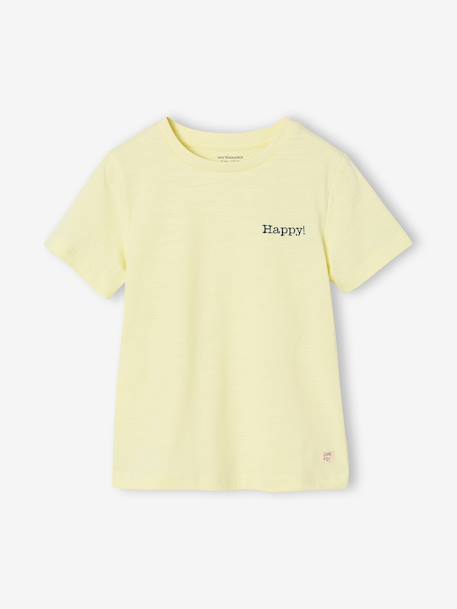 T-shirt garçon personnalisable manches courtes aubergine+blanc+BLEU+jaune pâle+mangue+sauge - vertbaudet enfant 