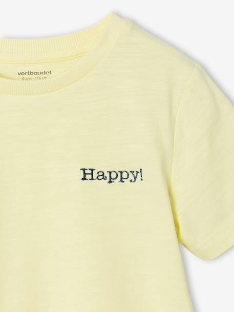 T-shirt garçon personnalisable manches courtes aubergine+blanc+BLEU+jaune pâle+mangue+sauge - vertbaudet enfant 