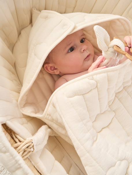 Baby Nest in Cotton Gauze crystal blue+grey blue+printed beige+vanilla+white+WHITE MEDIUM ALL OVER PRINTED - vertbaudet enfant 
