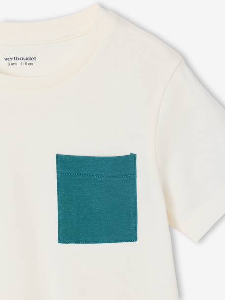 Pack of 3 short-sleeved t-shirts almond green+caramel+navy blue+petrol blue - vertbaudet enfant 