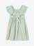 Cotton Gauze Occasion Wear Dress with Broderie Anglaise Sleeves, for Girls pale pink+sage green - vertbaudet enfant 