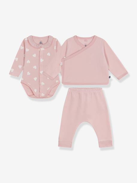 Coffret cadeau ensemble bébé velours 3 pièces rose - vertbaudet enfant 