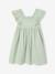 Cotton Gauze Occasion Wear Dress with Broderie Anglaise Sleeves, for Girls pale pink+sage green - vertbaudet enfant 