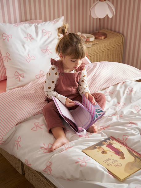 Duvet cover and pillowcase SET with recycled cotton printed pink - vertbaudet enfant 