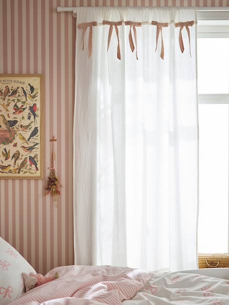 Dim-out cotton gauze tube curtain ecru - vertbaudet enfant 