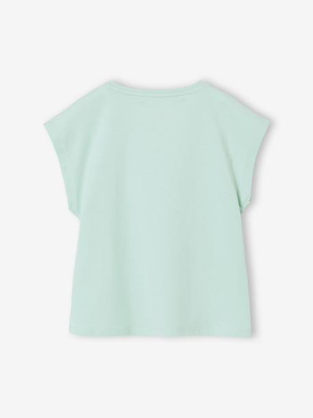 Plain Basics T-Shirt for Girls aqua green+ecru+navy blue+sweet pink - vertbaudet enfant 