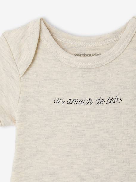 Pack of 5 short-sleeved baby bodysuits ecru - vertbaudet enfant 