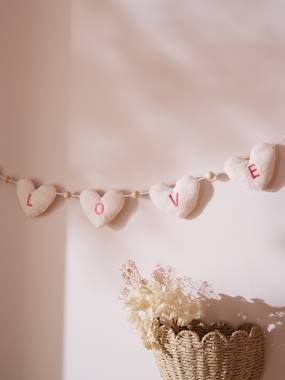 -Cotton gauze heart garland