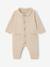 Ensemble bébé combinaison tricot et bandana beige chiné - vertbaudet enfant 