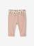 Paperbag Trousers with Belt, for Babies cappuccino+lichen+old rose - vertbaudet enfant 