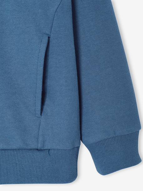 Boy's fleece hooded sweatshirt ocean blue - vertbaudet enfant 