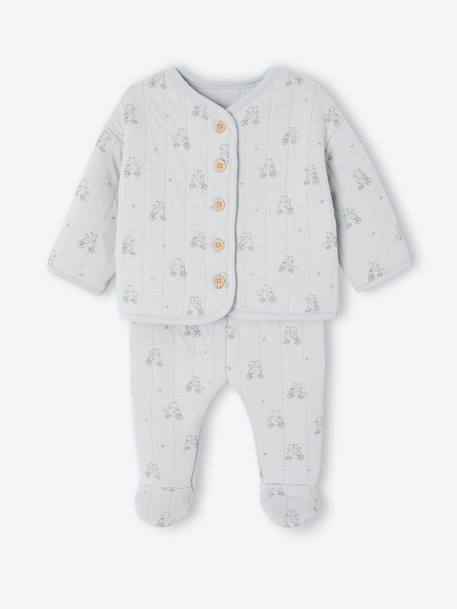Quilted Set for Newborns aqua green+rose - vertbaudet enfant 