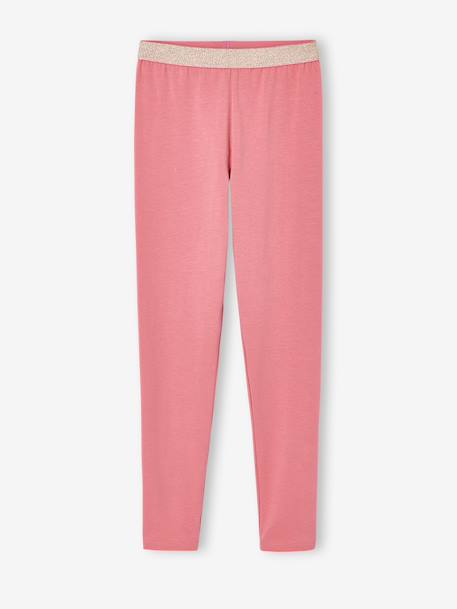 Legging fille ceinture irisée Basics gris chiné+MARINE GRISE+NOIR+vert sauge+vieux rose - vertbaudet enfant 