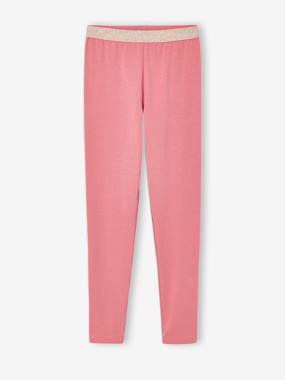 Girls-Leggings with Iridescent Waistband for Girls