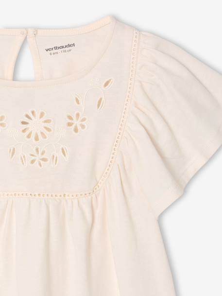 T-shirt blouse with short sleeves ecru - vertbaudet enfant 