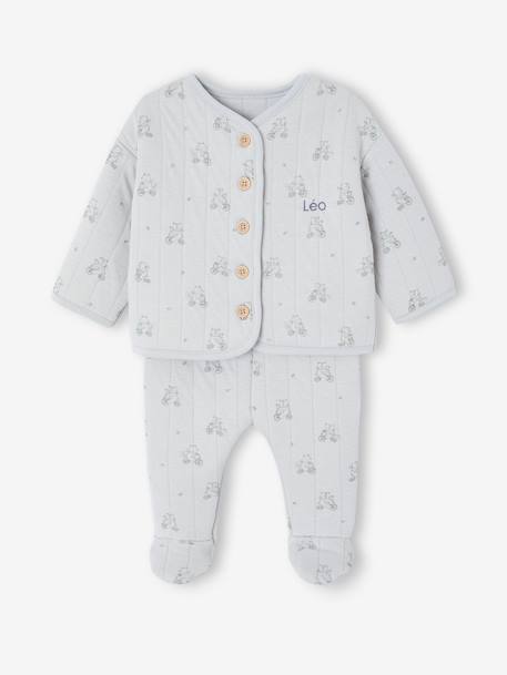 Ensemble bébé matelassé rose+vert d'eau - vertbaudet enfant 