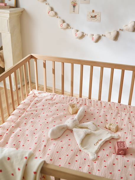 Floor mattress / Play mat in cotton muslin MON COEUR printed pink - vertbaudet enfant 