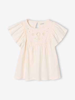 T-shirt blouse manches courtes - vertbaudet enfant Fille-T-shirt, sous-pull-T-shirt-T-shirt blouse manches courtes